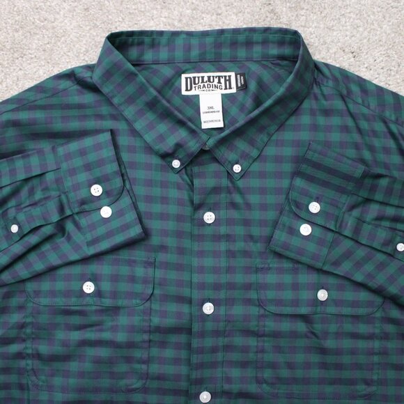 Duluth Trading Co Other - Duluth Shirt Men 3XL XXXL Green/Blue Plaid Untucked Soft Skills Standard Fit L/S
